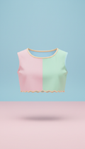 Top corto pastel de algodón suave
