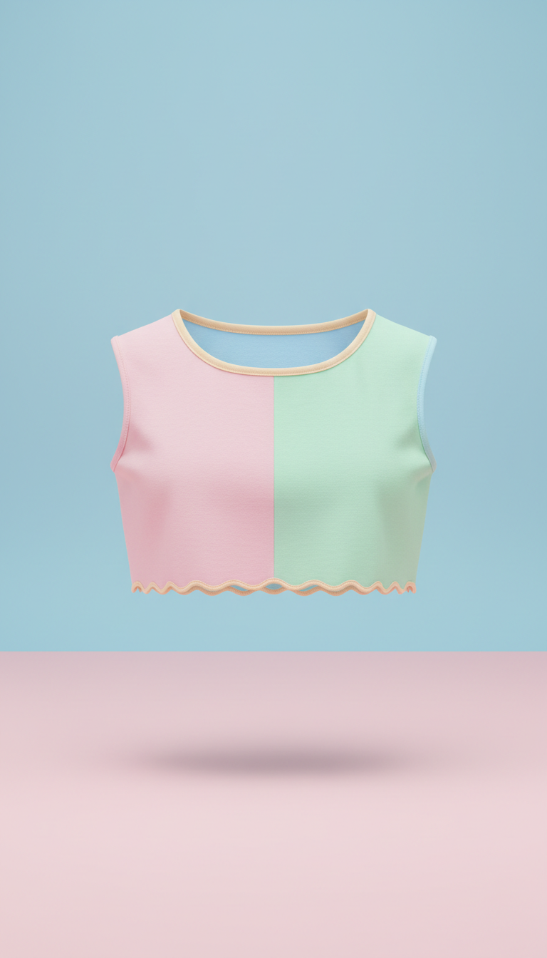 Top corto pastel de algodón suave