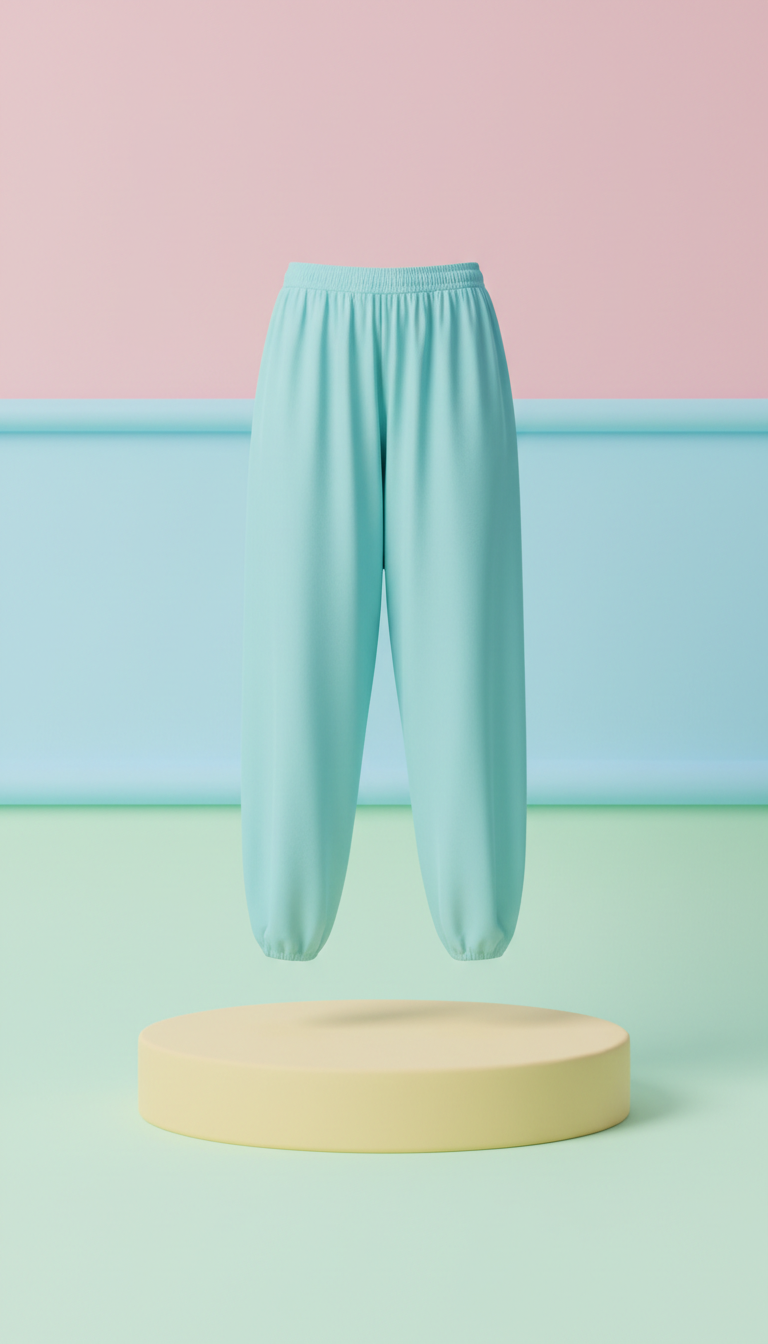 Pantalón celeste corte holgado